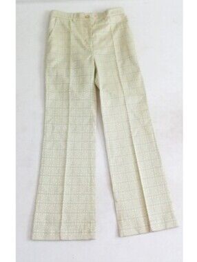 Amelia Toro light lime green wide-leg pants with subtle textured pattern